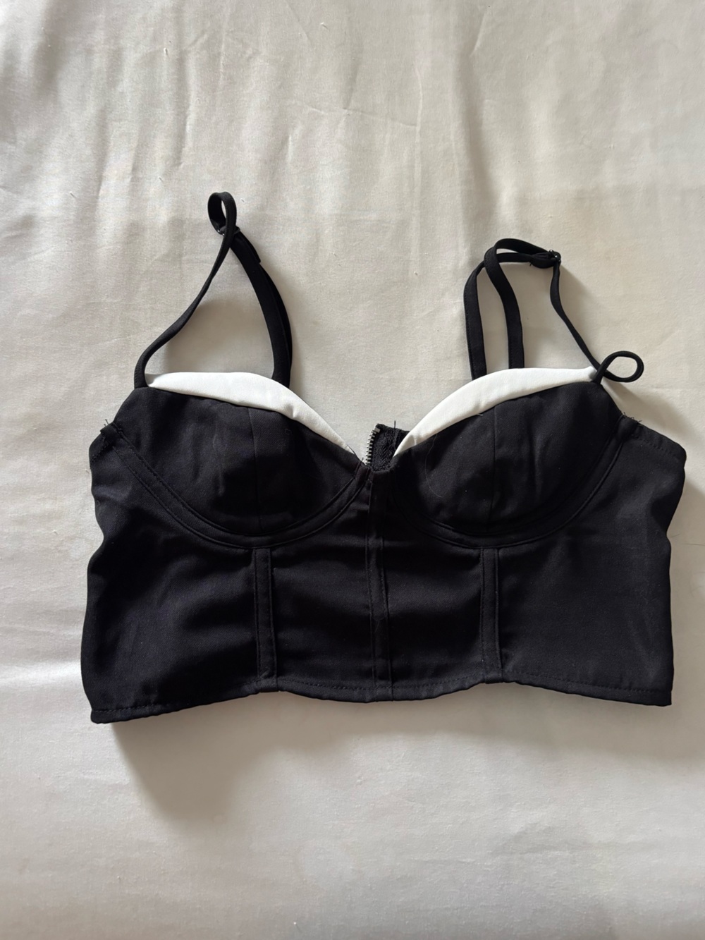 SHEIN Black Bustier-Style Crop Top